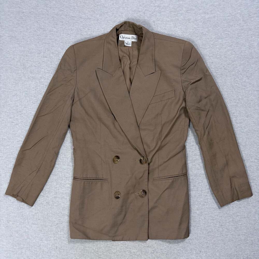 Christian Dior Vintage Brown Double Breasted Blazer Jacket Size 6
